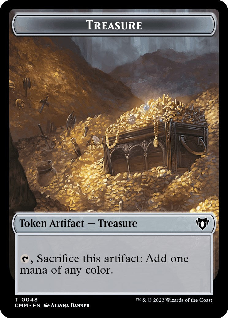 Treasure // Phyrexian Myr Double-Sided Token [Commander Masters Tokens] | Galaxy Games LLC
