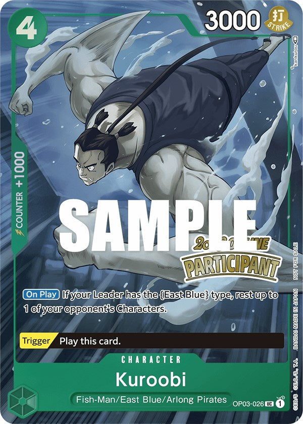 Kuroobi (Online Regional 2023) [Participant] [One Piece Promotion Cards] | Galaxy Games LLC