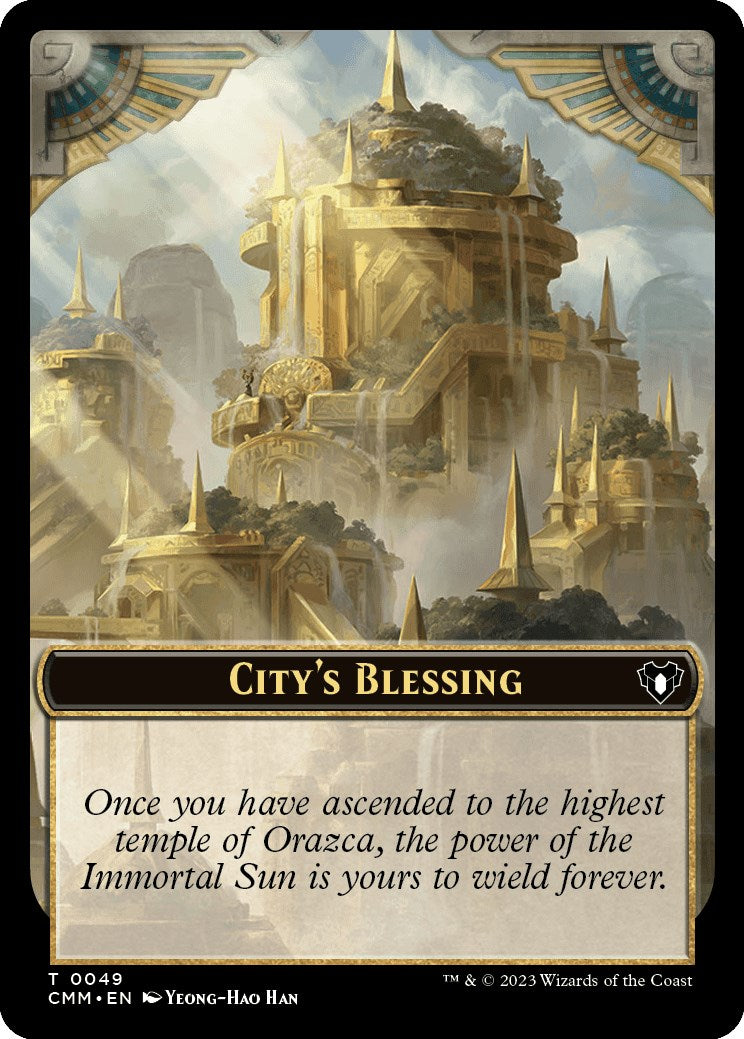 City's Blessing // Phyrexian Myr Double-Sided Token [Commander Masters Tokens] | Galaxy Games LLC