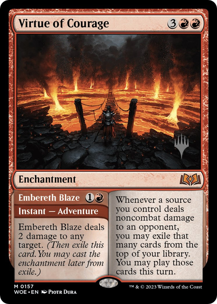Virtue of Courage //Embereth Blaze (Promo Pack) [Wilds of Eldraine Promos] | Galaxy Games LLC