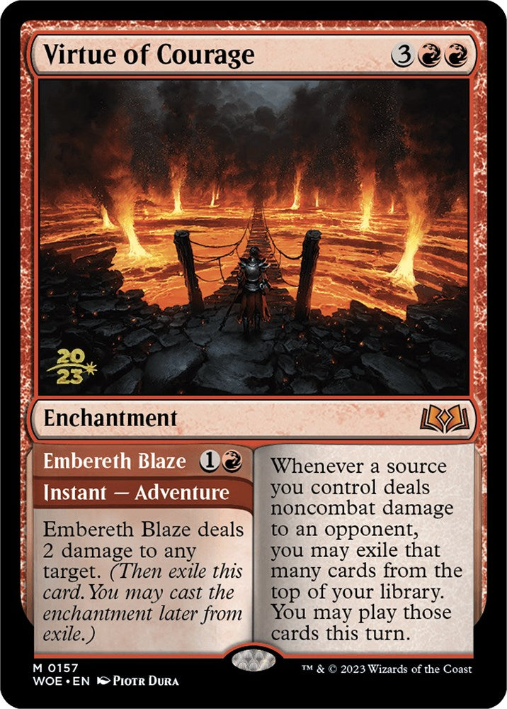 Virtue of Courage //Embereth Blaze (Promo Pack) [Wilds of Eldraine Promos] | Galaxy Games LLC