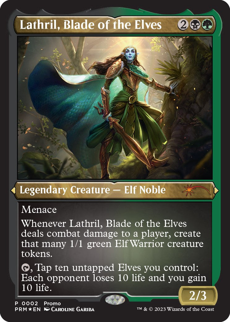 Lathril, Blade of the Elves (Foil Etched) [Media Promos] | Galaxy Games LLC