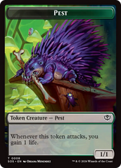 Fractal (0004) // Pest (0008) Double-Sided Token [Secrets of Strixhaven Tokens] | Galaxy Games LLC