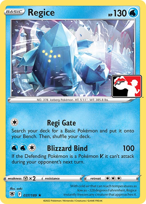 Regice (037/189) [Prize Pack Series Three] | Galaxy Games LLC