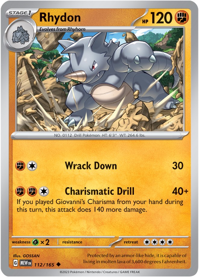 Rhydon (112/165) [Scarlet & Violet 151] | Galaxy Games LLC