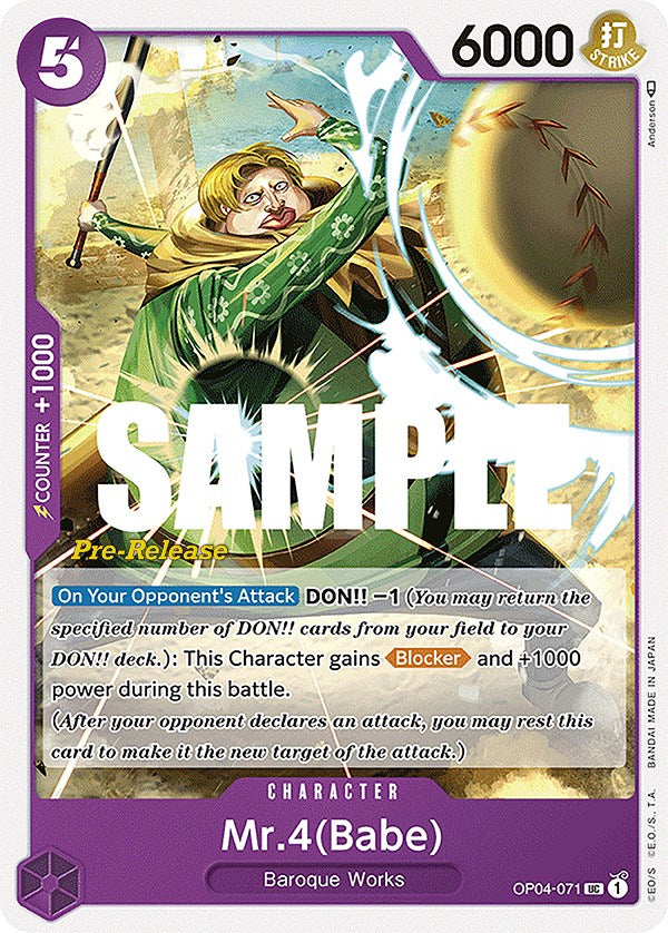 Mr.4(Babe) [Kingdoms of Intrigue Pre-Release Cards] | Galaxy Games LLC