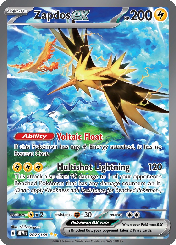 Zapdos ex (202/165) [Scarlet & Violet 151] | Galaxy Games LLC