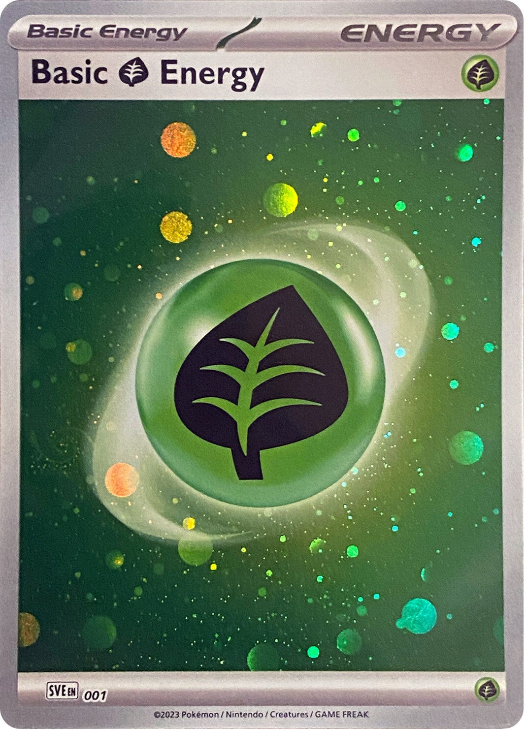 Basic Grass Energy (001) (Cosmos Holo) [Scarlet & Violet: Base Set] | Galaxy Games LLC