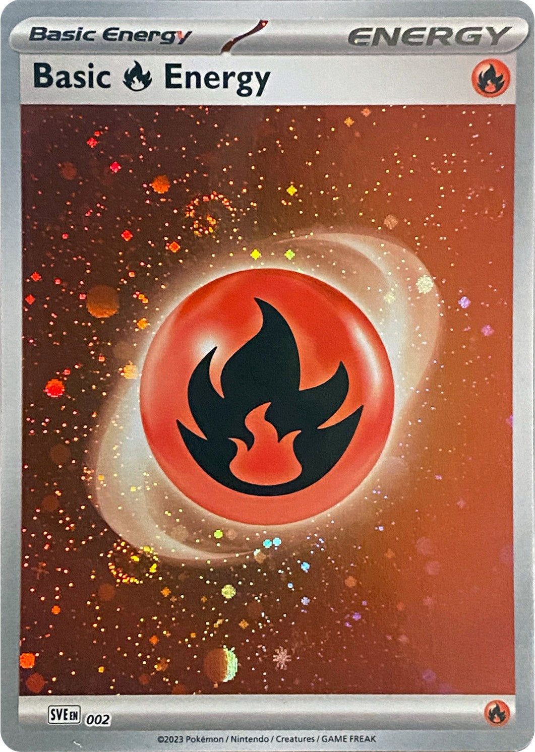 Basic Fire Energy (002) (Cosmos Holo) [Scarlet & Violet: Base Set] | Galaxy Games LLC