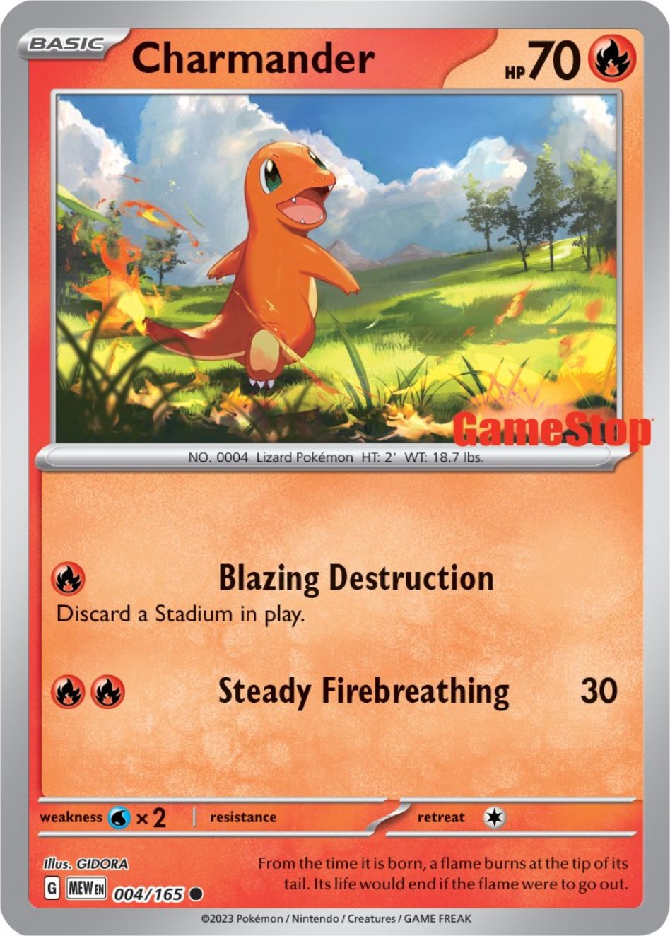 Charmander (004/165) (GameStop Exclusive) [Scarlet & Violet 151] | Galaxy Games LLC