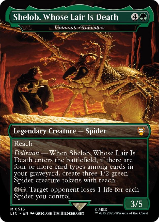 Shelob, Whose Lair Is Death - Ishkanah, Grafwidow (Borderless) [The Lord of the Rings: Tales of Middle-Earth Commander] | Galaxy Games LLC
