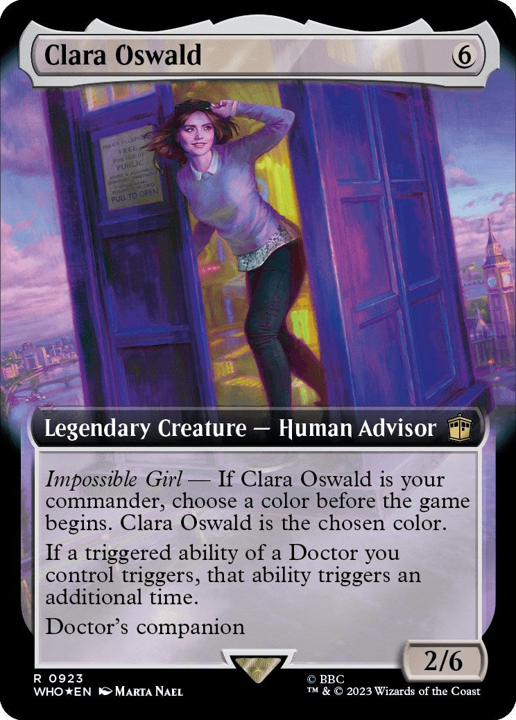 Clara Oswald (Extended Art) (Surge Foil) [Doctor Who] | Galaxy Games LLC