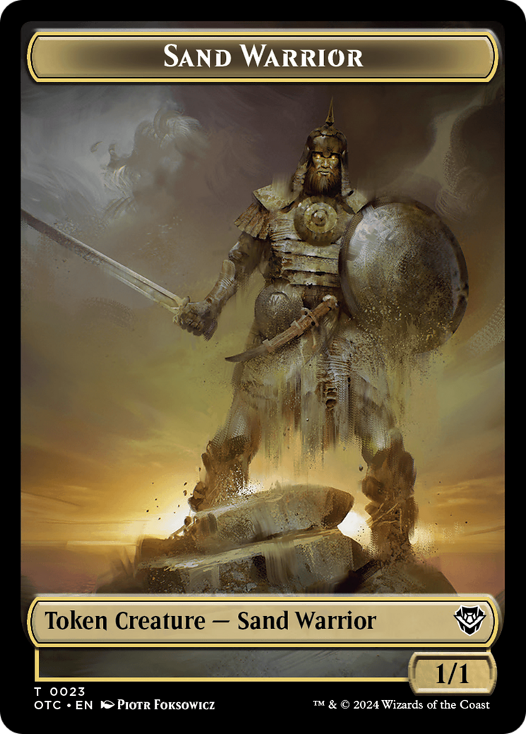 Plant // Sand Warrior Double-Sided Token [Outlaws of Thunder Junction Commander Tokens] | Galaxy Games LLC