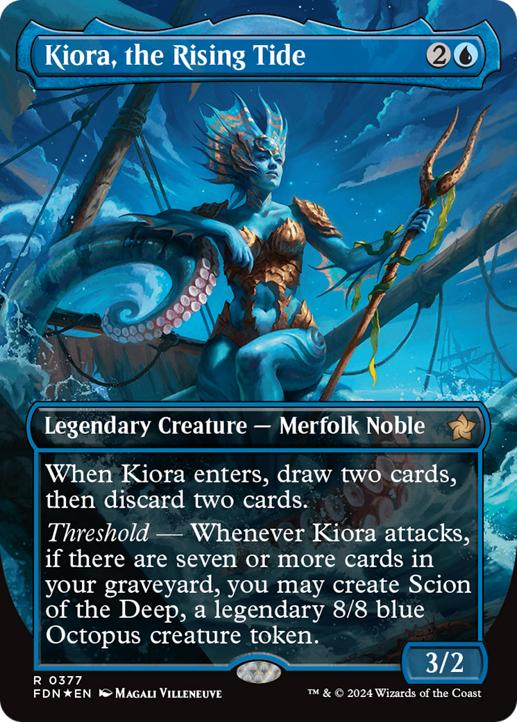 Kiora, the Rising Tide (Borderless) (Mana Foil) [Foundations] | Galaxy Games LLC