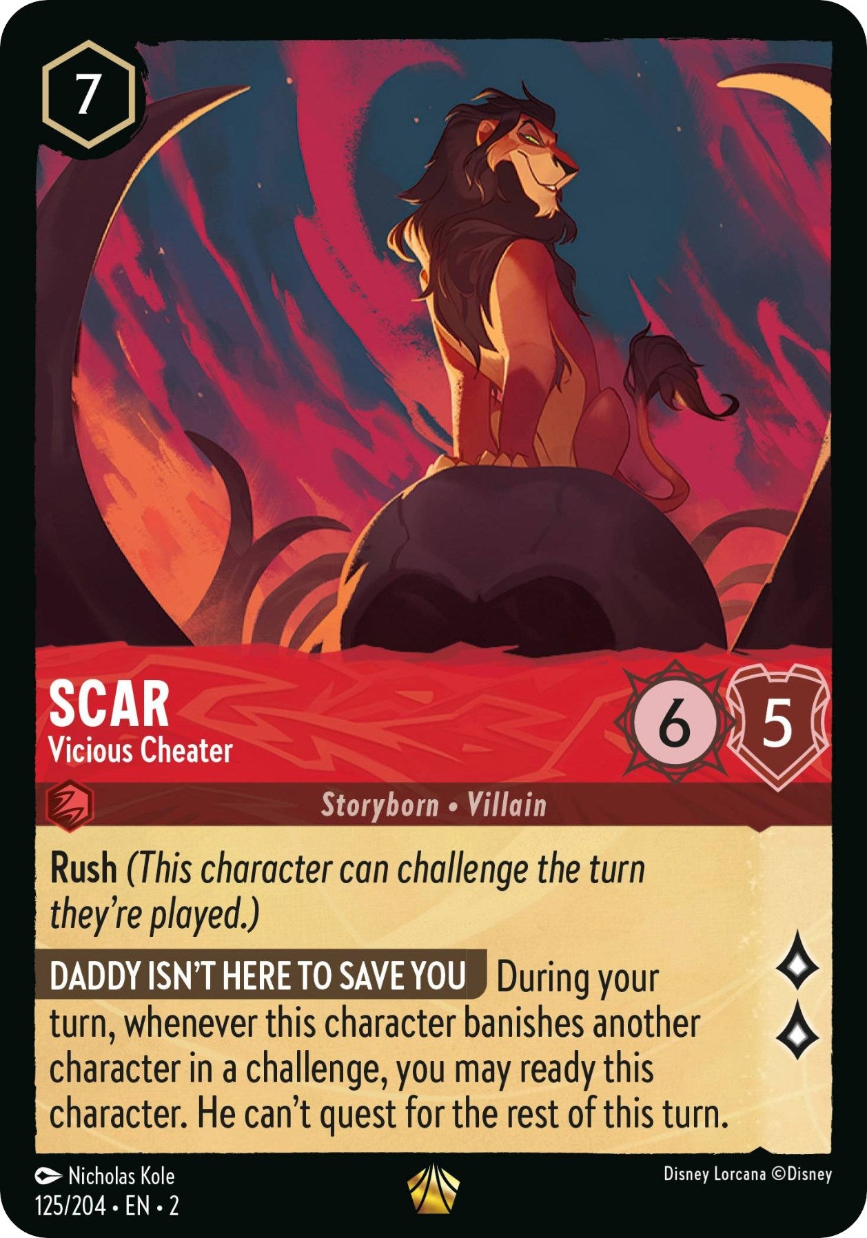 Scar - Vicious Cheater (125/204) [Rise of the Floodborn] | Galaxy Games LLC