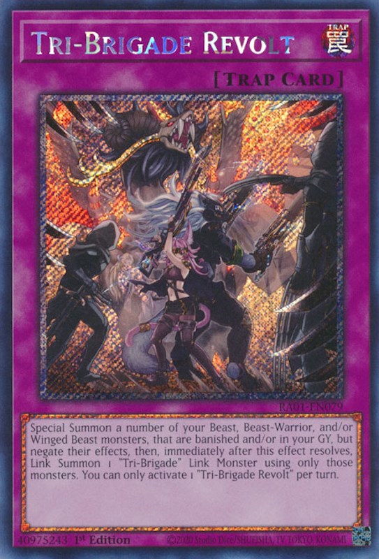 Tri-Brigade Revolt [RA01-EN079] Platinum Secret Rare | Galaxy Games LLC