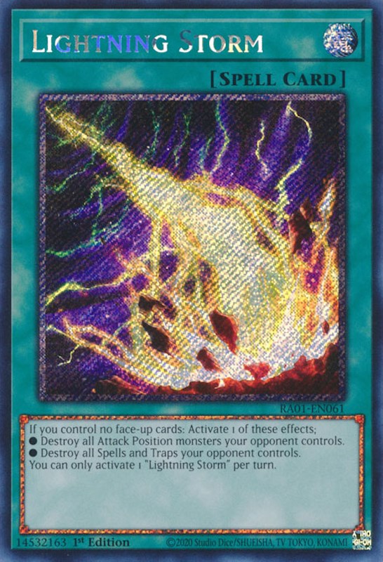 Lightning Storm [RA01-EN061] Platinum Secret Rare | Galaxy Games LLC