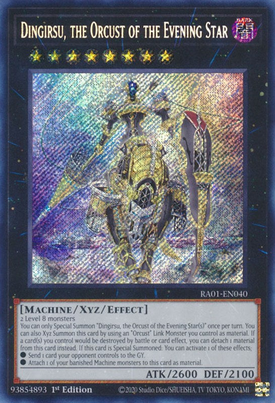 Dingirsu, the Orcust of the Evening Star [RA01-EN040] Secret Rare | Galaxy Games LLC