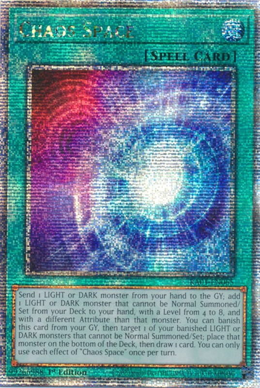 Chaos Space [RA01-EN065] Quarter Century Secret Rare | Galaxy Games LLC