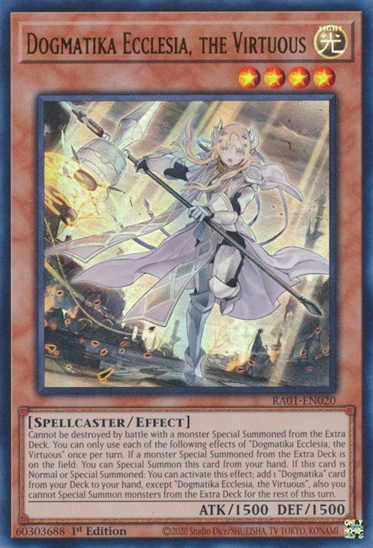 Dogmatika Ecclesia, the Virtuous [RA01-EN020] Ultra Rare | Galaxy Games LLC