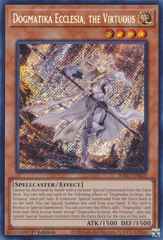 Dogmatika Ecclesia, the Virtuous [RA01-EN020] Secret Rare | Galaxy Games LLC