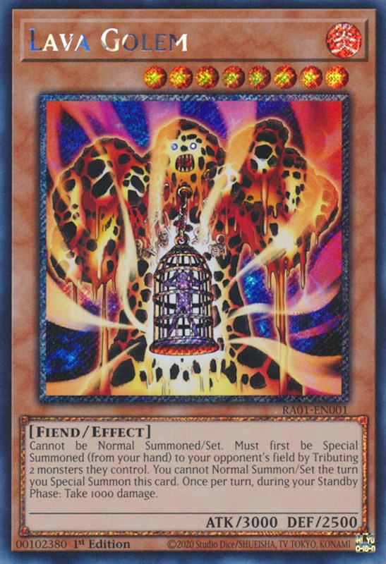 Lava Golem [RA01-EN001] Platinum Secret Rare | Galaxy Games LLC