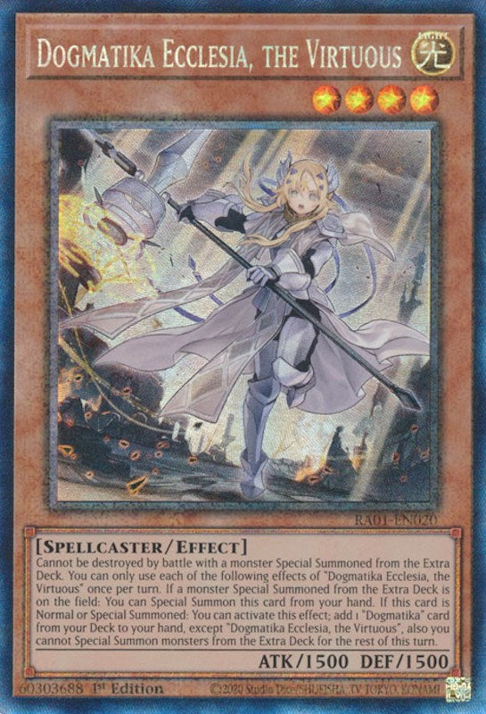 Dogmatika Ecclesia, the Virtuous [RA01-EN020] Prismatic Collector's Rare | Galaxy Games LLC