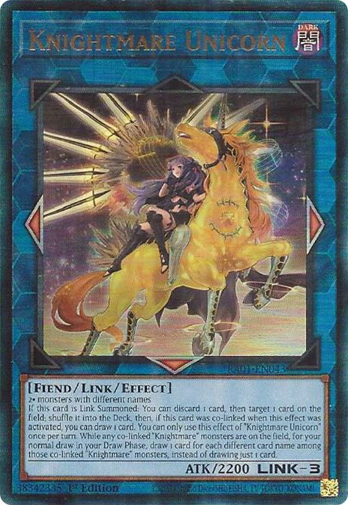 Knightmare Unicorn (Alternate Art) [RA01-EN043] Prismatic Ultimate Rare | Galaxy Games LLC