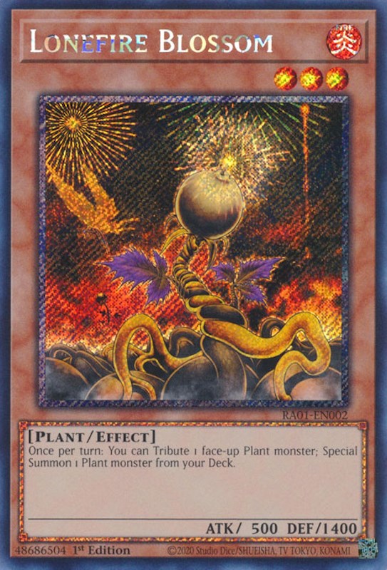 Lonefire Blossom [RA01-EN002] Prismatic Secret Rare | Galaxy Games LLC