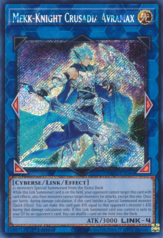 Mekk-Knight Crusadia Avramax [RA01-EN044] Platinum Secret Rare | Galaxy Games LLC