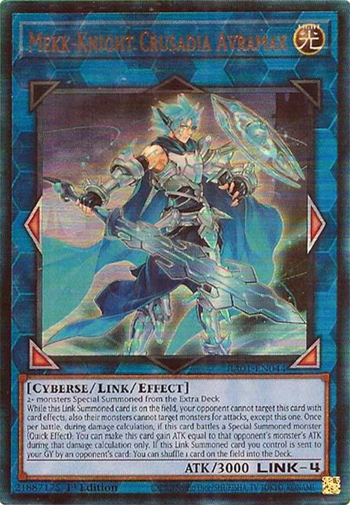 Mekk-Knight Crusadia Avramax [RA01-EN044] Prismatic Ultimate Rare | Galaxy Games LLC