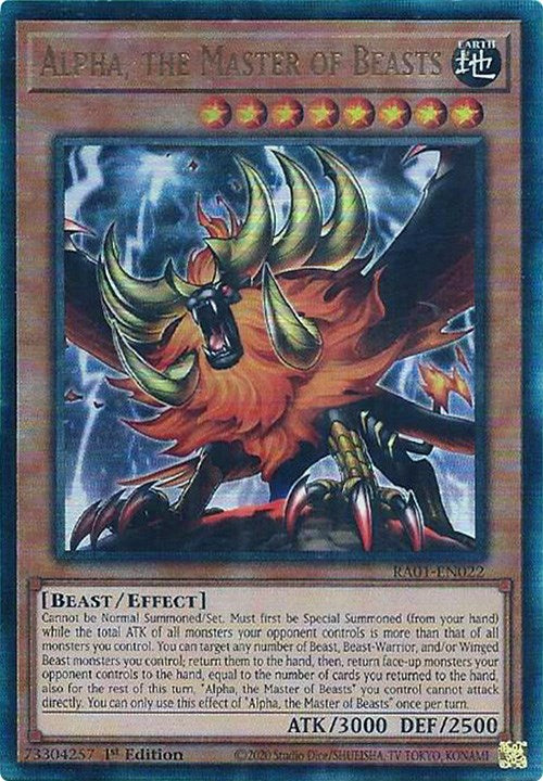 Alpha, the Master of Beasts [RA01-EN022] Prismatic Ultimate Rare | Galaxy Games LLC