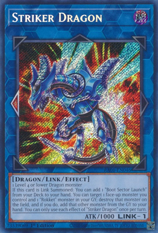 Striker Dragon [RA01-EN046] Secret Rare | Galaxy Games LLC