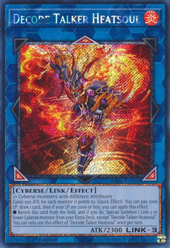 Decode Talker Heatsoul [RA01-EN048] Platinum Secret Rare | Galaxy Games LLC