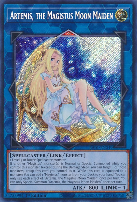 Artemis, the Magistus Moon Maiden [RA01-EN049] Secret Rare | Galaxy Games LLC