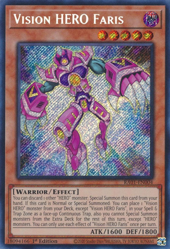 Vision HERO Faris [RA01-EN004] Secret Rare | Galaxy Games LLC