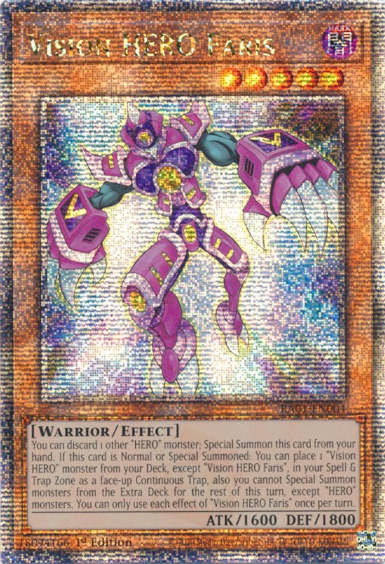 Vision HERO Faris [RA01-EN004] Quarter Century Secret Rare | Galaxy Games LLC