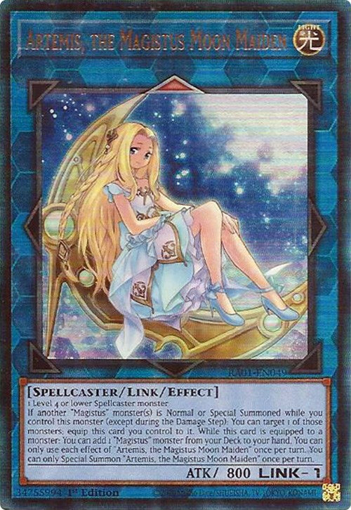 Artemis, the Magistus Moon Maiden [RA01-EN049] Prismatic Ultimate Rare | Galaxy Games LLC