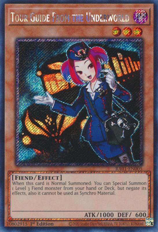 Tour Guide From the Underworld [RA01-EN005] Platinum Secret Rare | Galaxy Games LLC