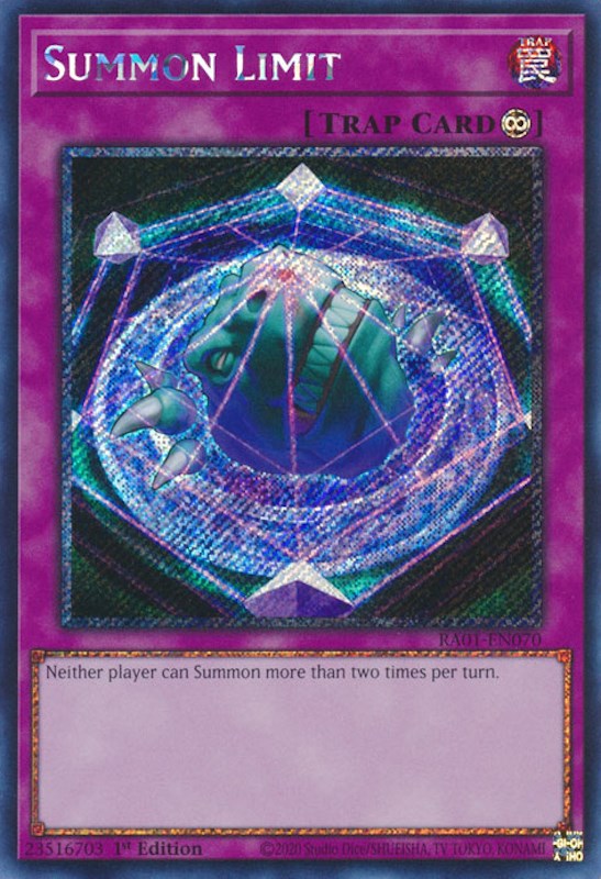 Summon Limit [RA01-EN070] Platinum Secret Rare | Galaxy Games LLC