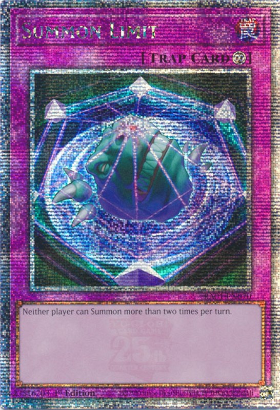 Summon Limit [RA01-EN070] Quarter Century Secret Rare | Galaxy Games LLC