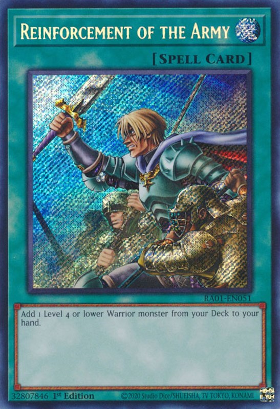 Reinforcement of the Army [RA01-EN051] Secret Rare | Galaxy Games LLC