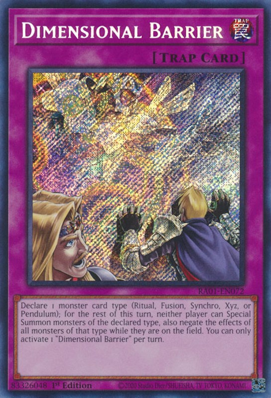 Dimensional Barrier [RA01-EN072] Secret Rare | Galaxy Games LLC