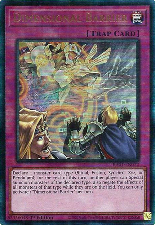 Dimensional Barrier [RA01-EN072] Prismatic Ultimate Rare | Galaxy Games LLC