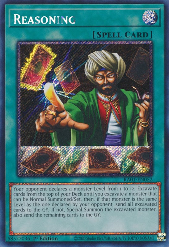 Reasoning [RA01-EN052] Platinum Secret Rare | Galaxy Games LLC