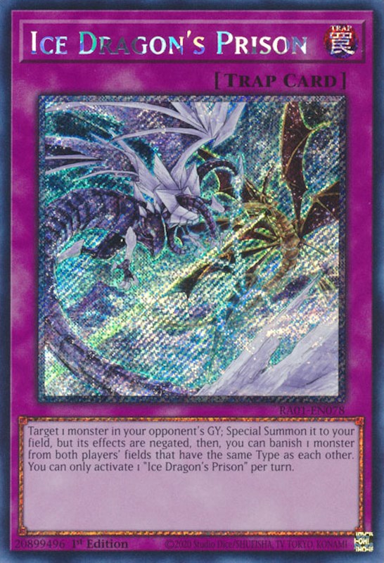 Ice Dragon's Prison [RA01-EN078] Platinum Secret Rare | Galaxy Games LLC