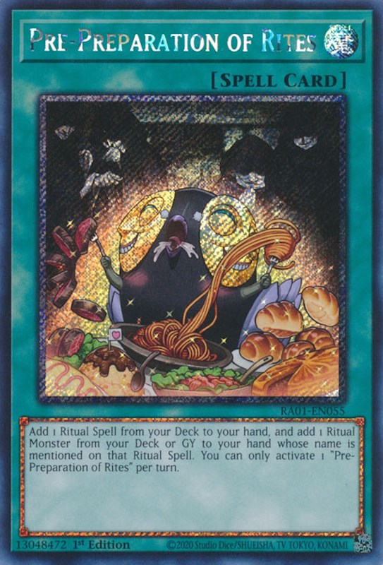 Pre-Preparation of Rites [RA01-EN055] Platinum Secret Rare | Galaxy Games LLC