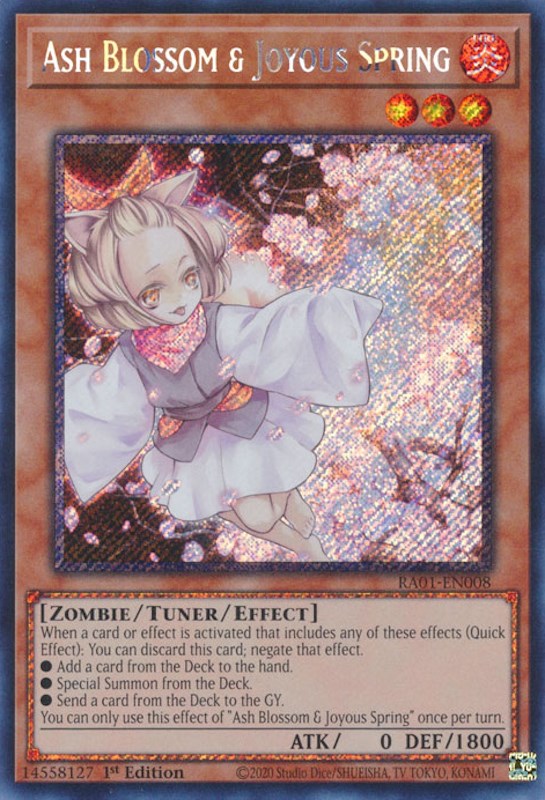 Ash Blossom & Joyous Spring [RA01-EN008] Platinum Secret Rare | Galaxy Games LLC