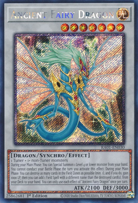 Ancient Fairy Dragon [RA01-EN030] Platinum Secret Rare | Galaxy Games LLC