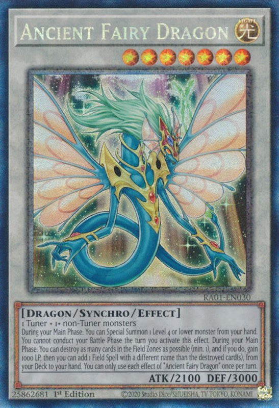 Ancient Fairy Dragon [RA01-EN030] Prismatic Collector's Rare | Galaxy Games LLC